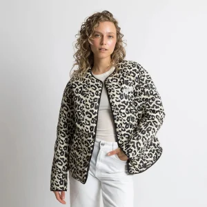 VIVI MARI Ultra Light Puffer Jacket Black/Leo Black-Sand